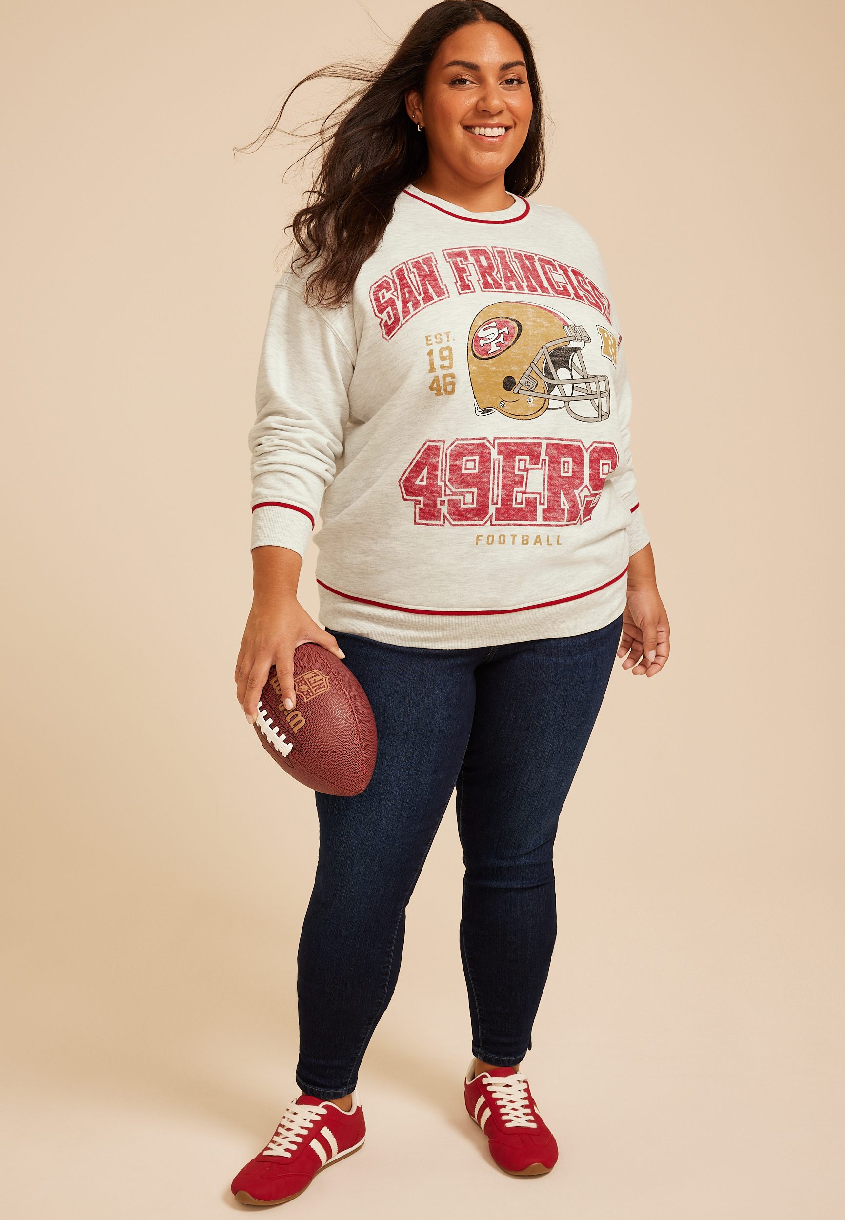 Plus Size NFL Crew Neck Sweatshirt