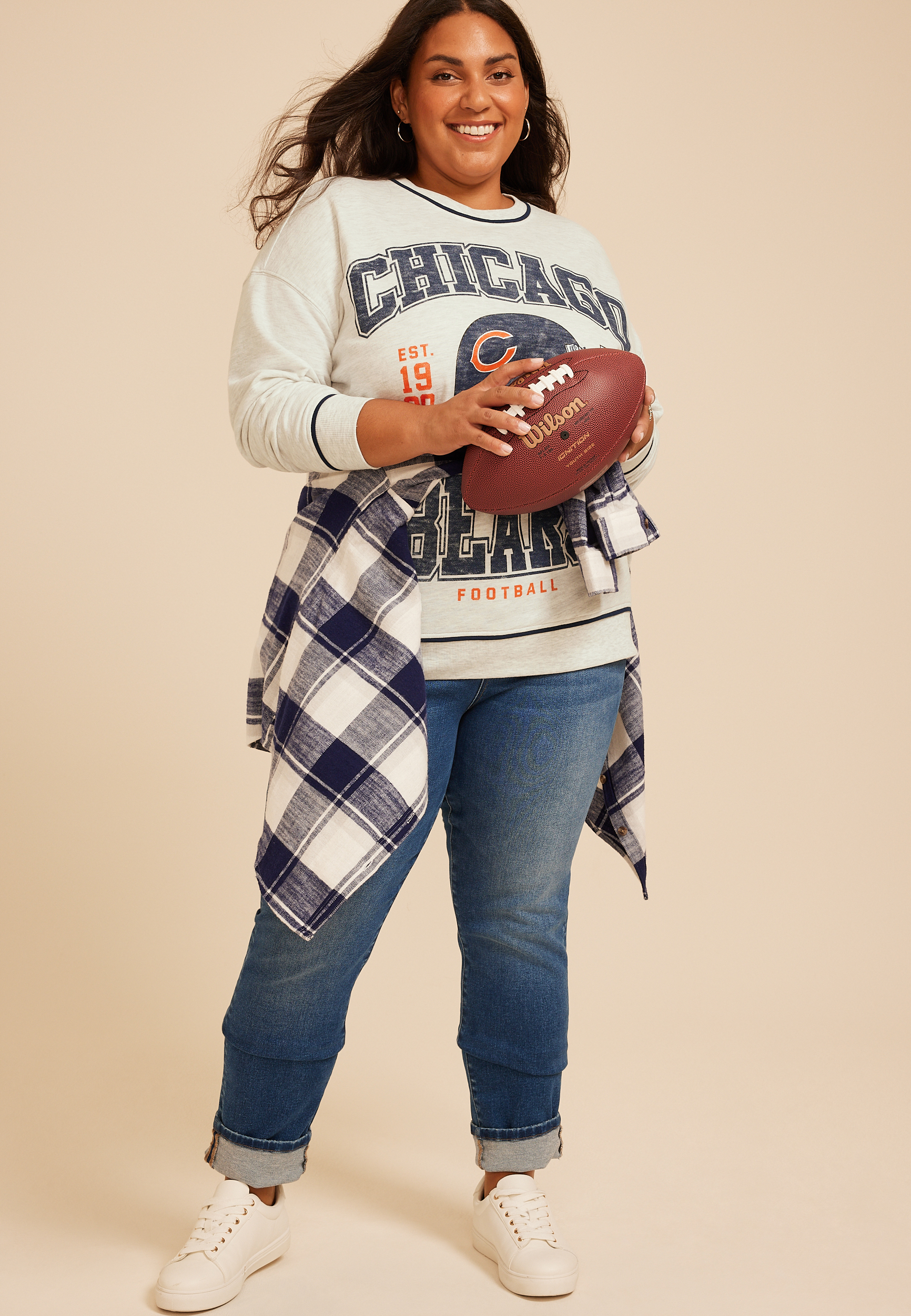 Plus Size NFL Crew Neck Sweatshirt