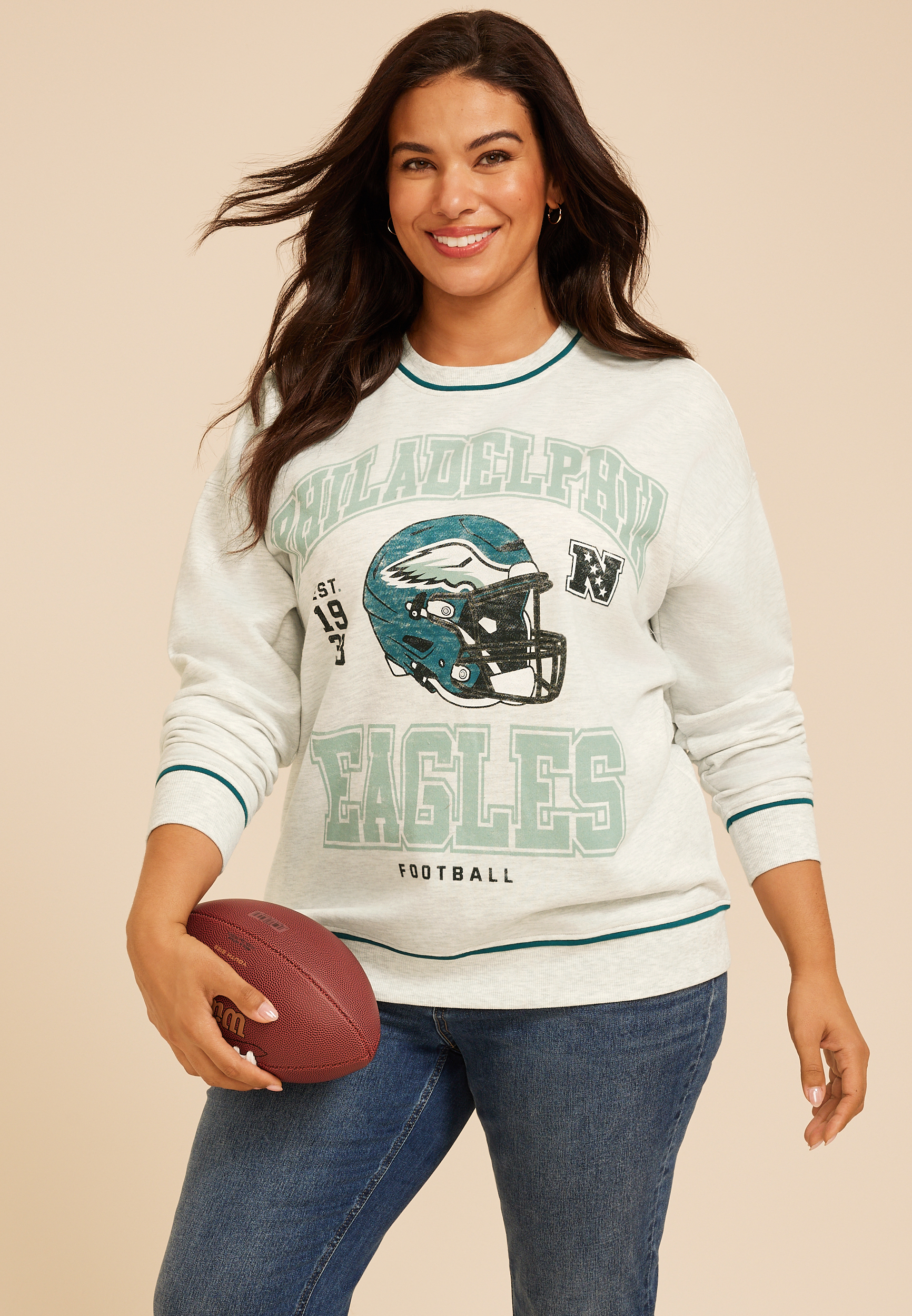 Plus Size NFL Crew Neck Sweatshirt
