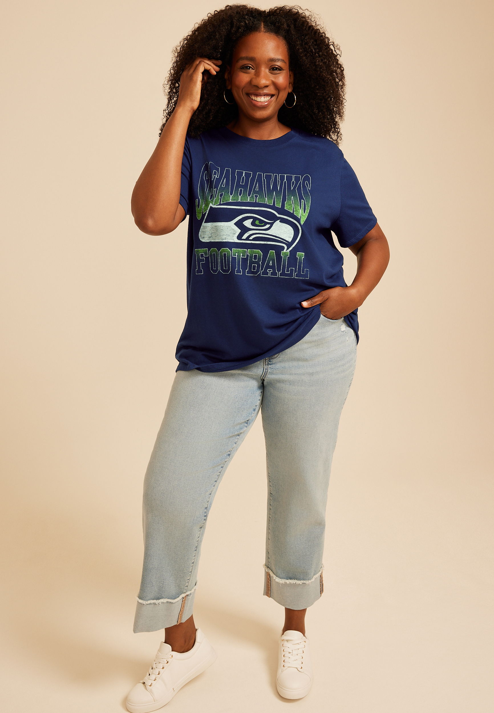 Plus Size NFL® Oversized Fit Graphic Tee, C8486, large