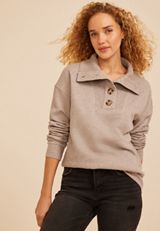Quarter Button Front Sweatshirt, C1923, small