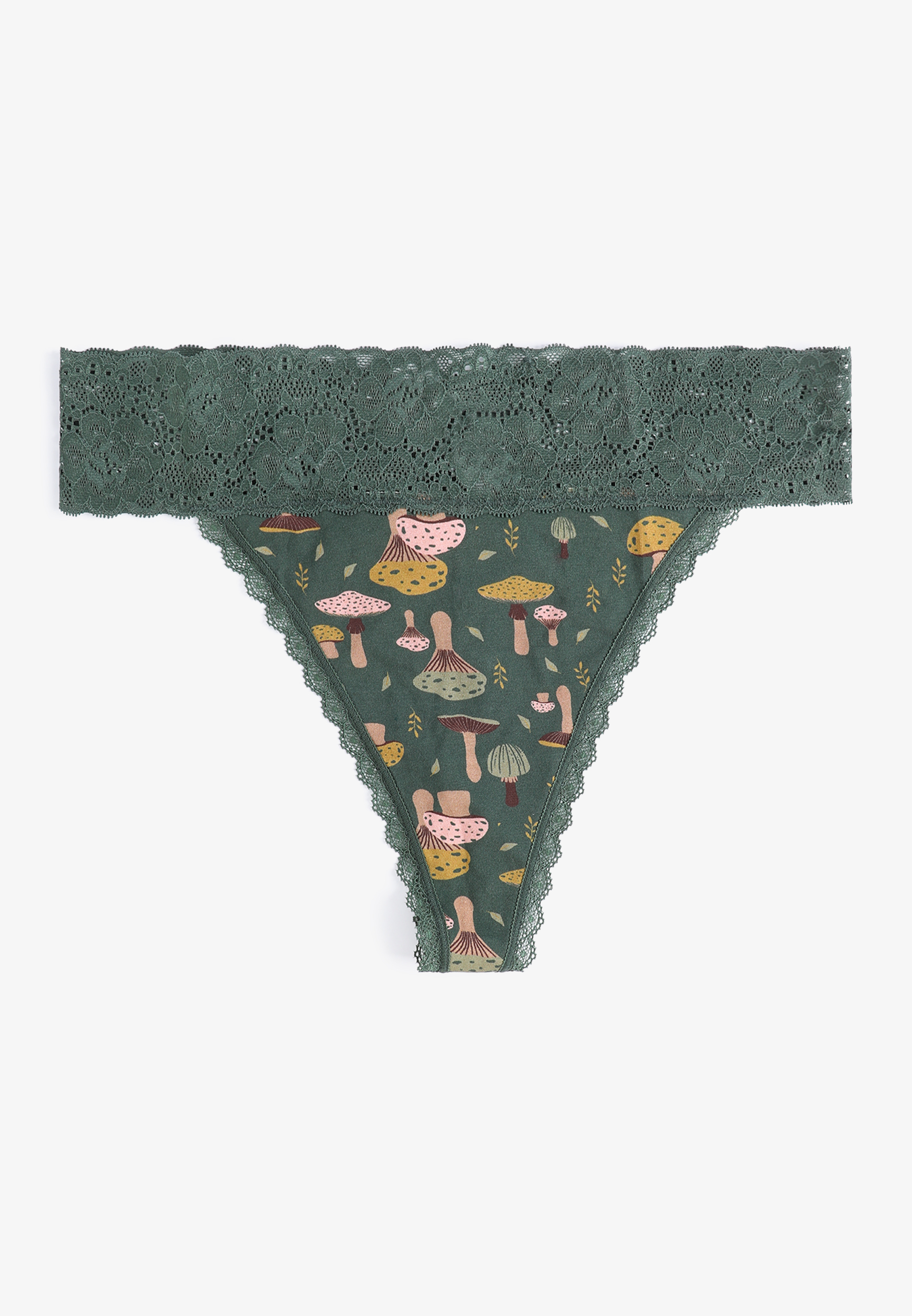 Simply Comfy Cotton Mushroom Print Thong Panty