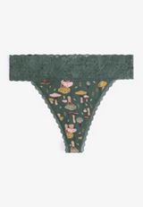 Simply Comfy Cotton Mushroom Print Thong Panty, C1322, small