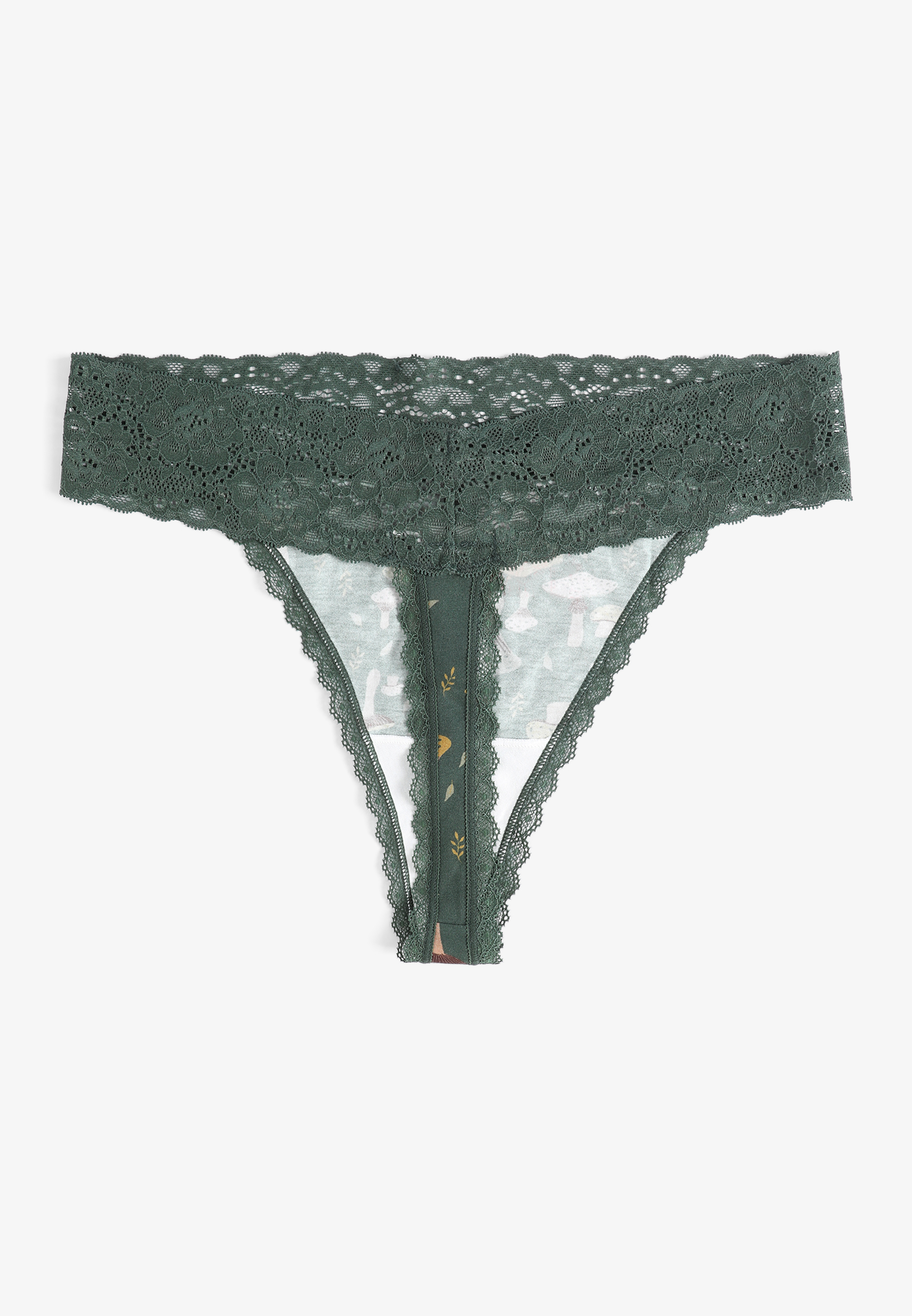 Simply Comfy Cotton Mushroom Print Thong Panty, C1322, large