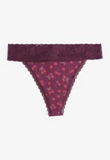 Simply Comfy Cotton Cherry Print Thong Panty, C9028, small