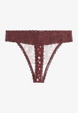 Simply Comfy Cotton Paw Print Thong Panty, C392, small