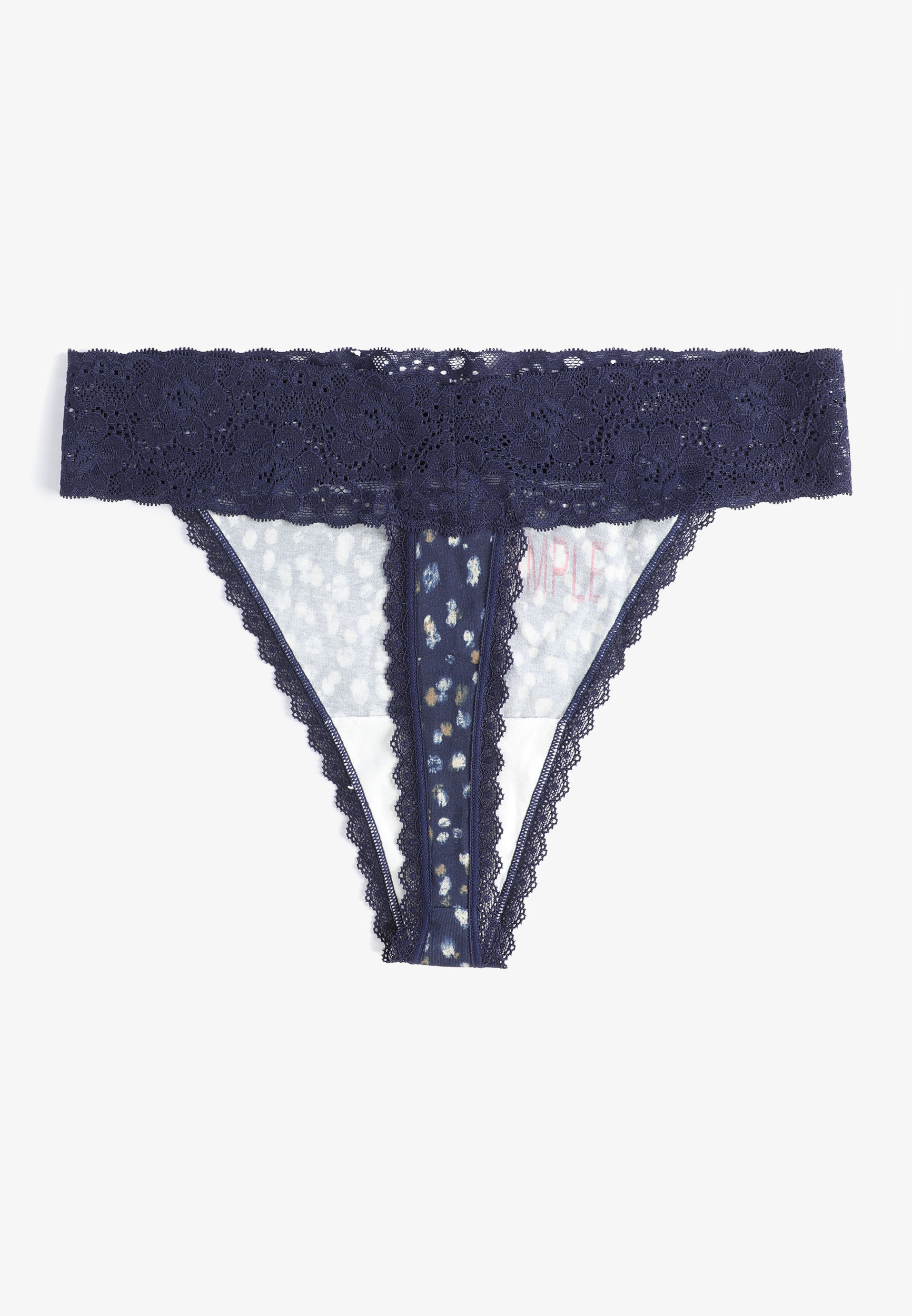 Simply Comfy Cotton Printed Thong Panty, C6666, large