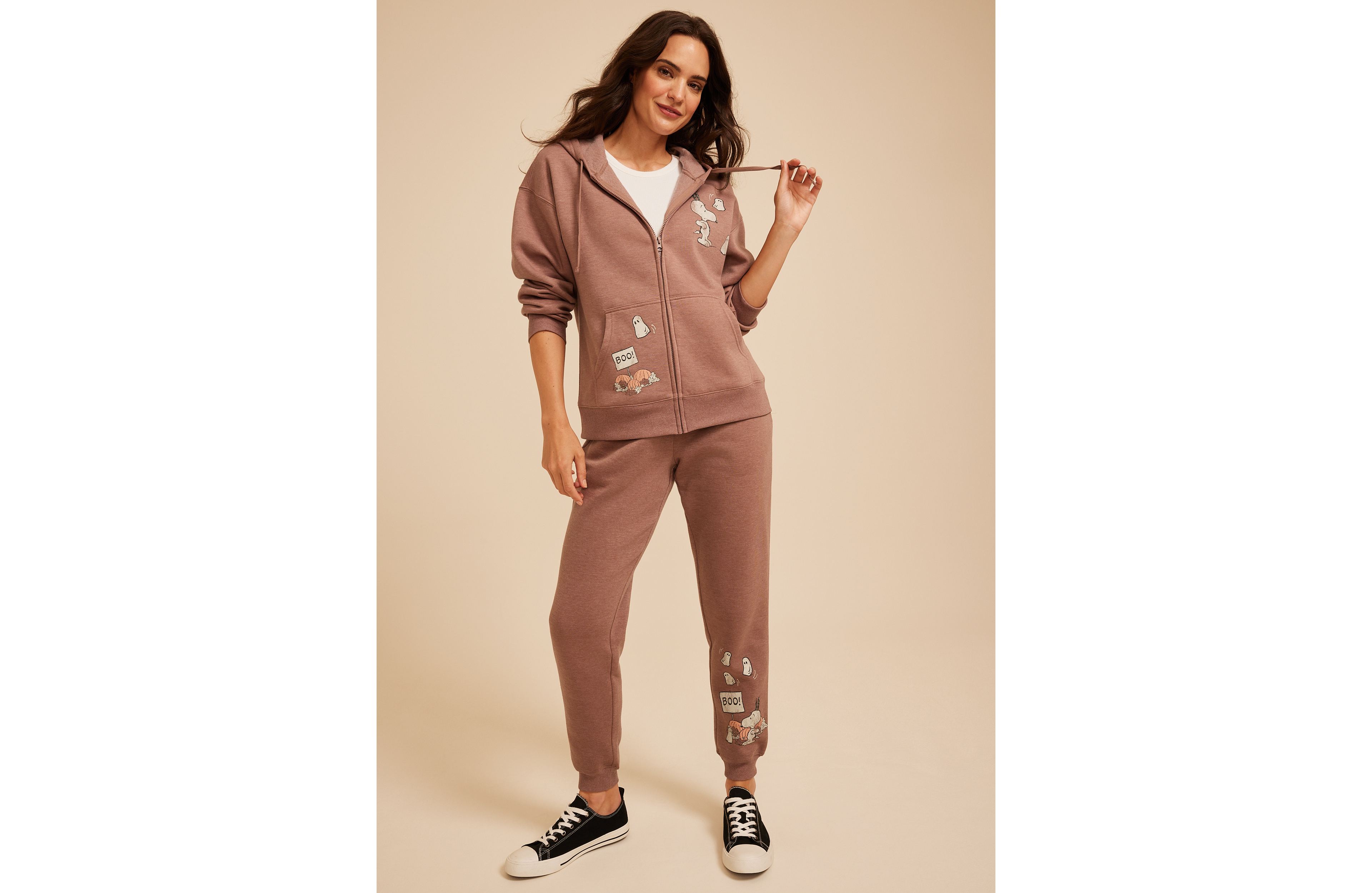 Snoopy Halloween Zip Front Hoodie
