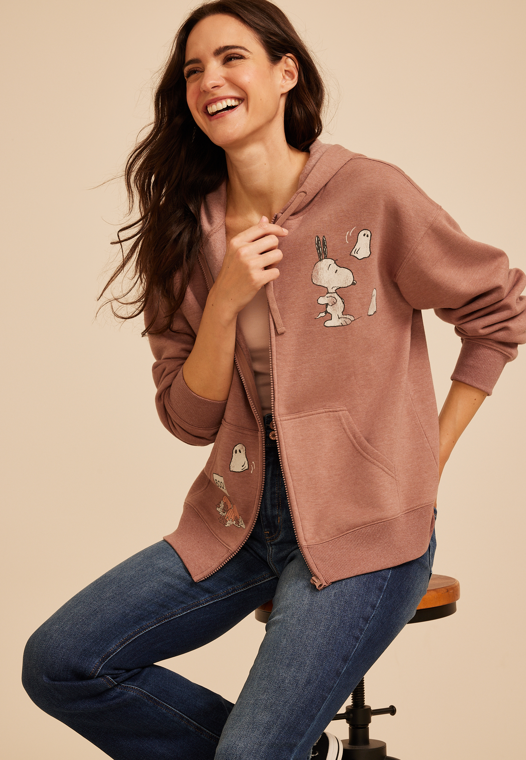 Snoopy Halloween Zip Front Hoodie, C5713, large