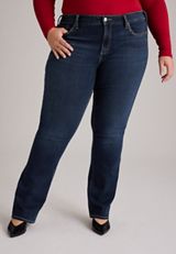 Plus Size Silver Jeans Co. ® Suki Curvy Mid Rise Embellished Slim Boot Jeans, C258, small