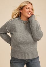 Plus Size Reversible Teddy Sherpa Pullover, C3042, small
