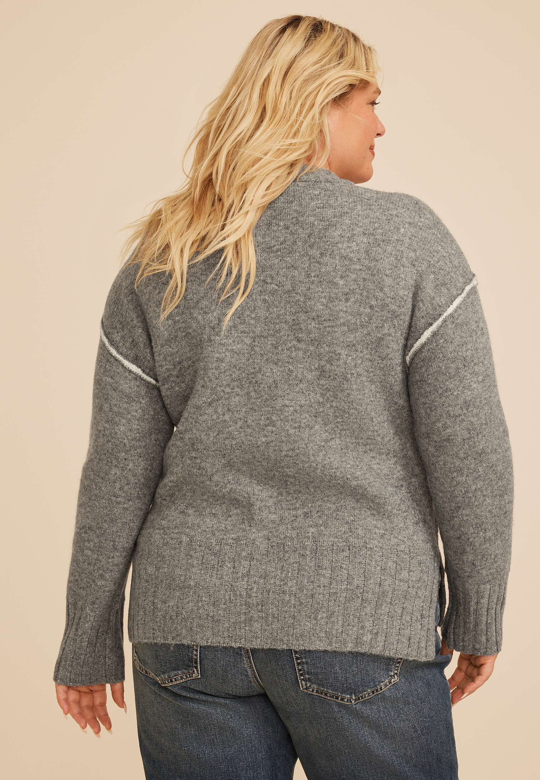 Plus Size Reversible Teddy Sherpa Pullover, C3042, large