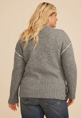 Plus Size Reversible Teddy Sherpa Pullover, C3042, small