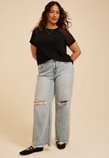 Plus Size 24/7 Mesh Raglan Sleeve Tee, C106, small