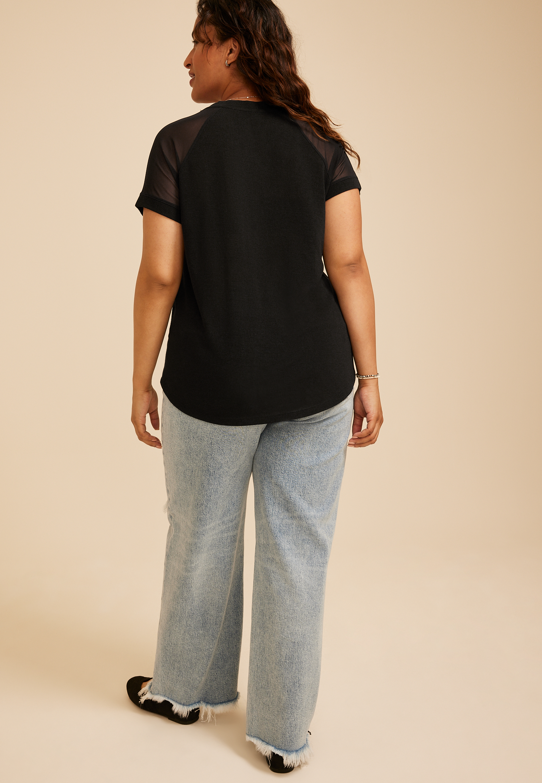 Plus Size 24/7 Mesh Raglan Sleeve Tee, C106, large