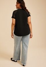 Plus Size 24/7 Mesh Raglan Sleeve Tee, C106, small
