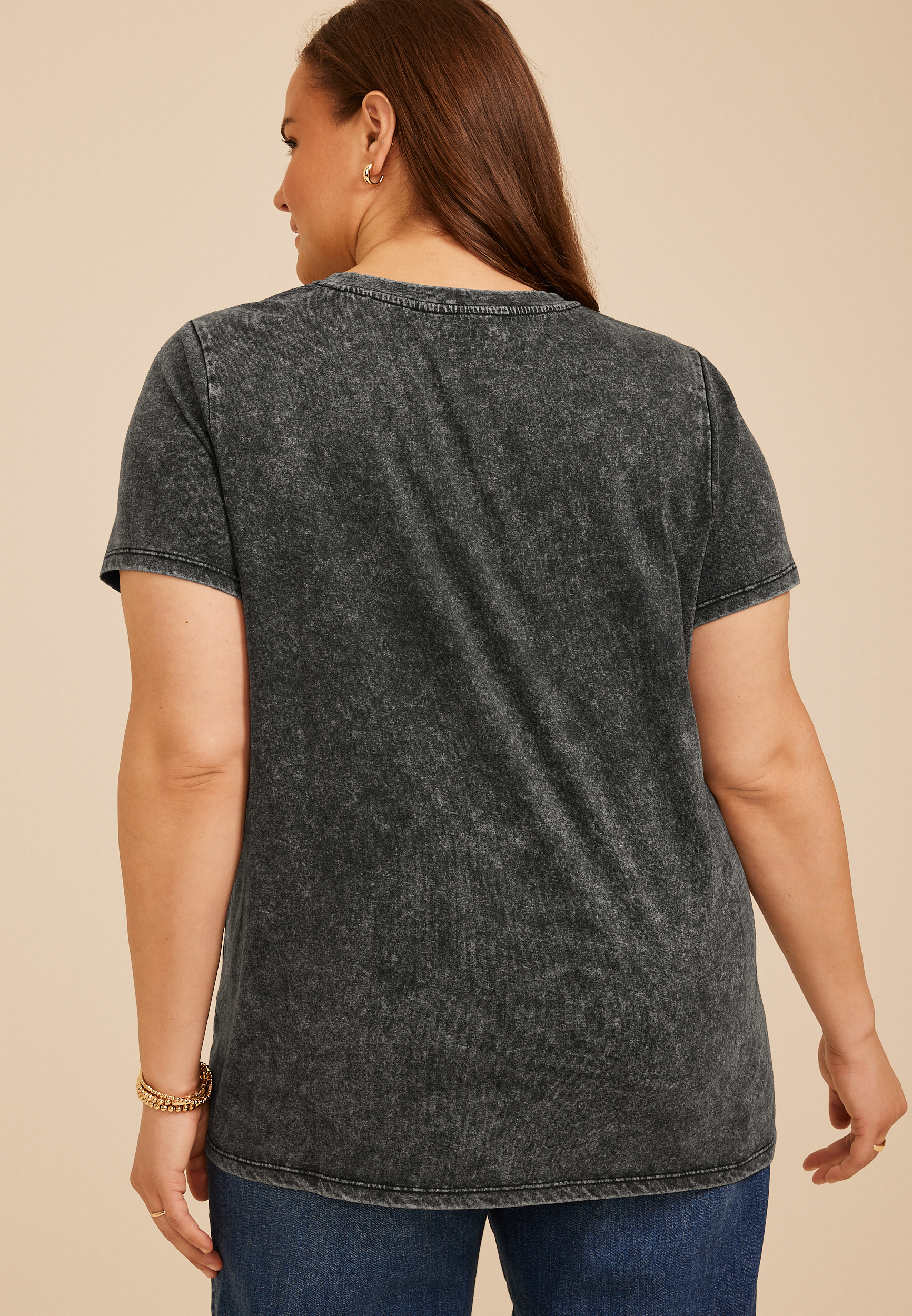 Plus Size Trailing Floral Classic Fit Graphic Tee, C106, large