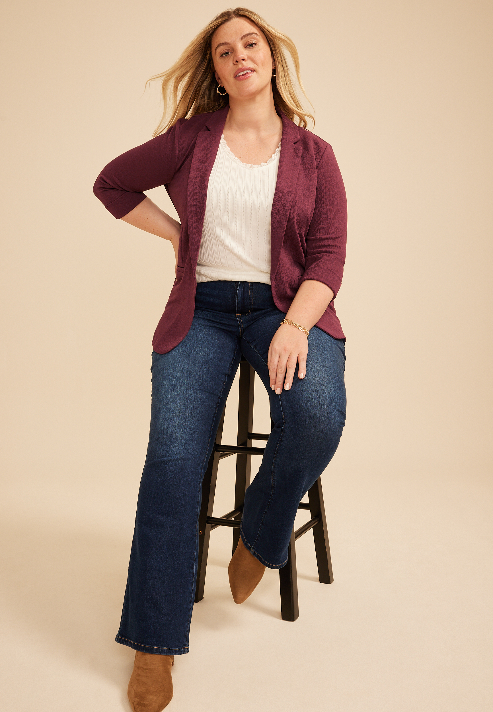 Plus Size Versa Open Front Blazer, C8758, large