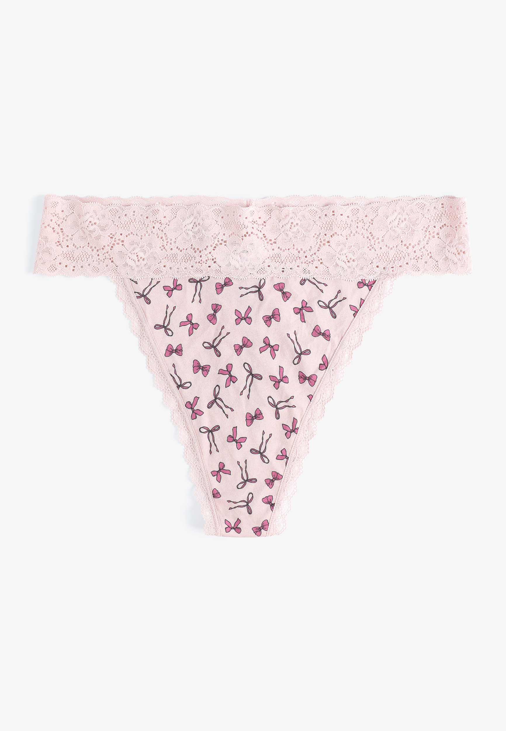 Simply Comfy Cotton Bow Print Thong Panty