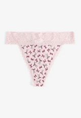 Simply Comfy Cotton Bow Print Thong Panty, C6942, small