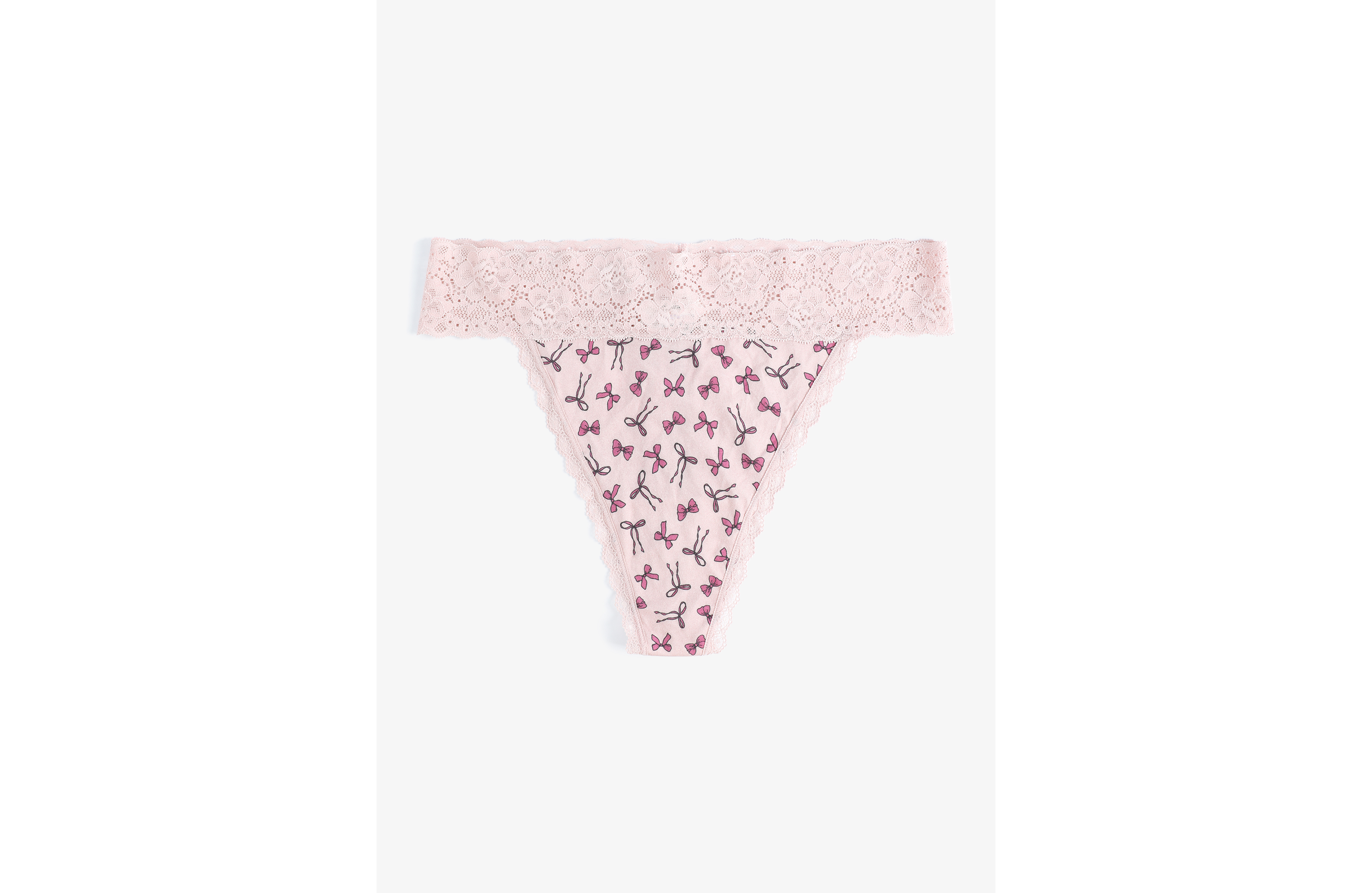 Simply Comfy Cotton Bow Print Thong Panty