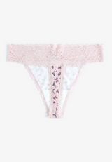 Simply Comfy Cotton Bow Print Thong Panty, C6942, small