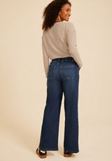 m jeans by maurices™ High Rise Self Tie Soft Denim Wide Leg Jeans, C258, small