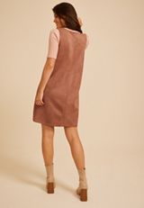 Bare Faux Suede Shift Dress, C4183, small