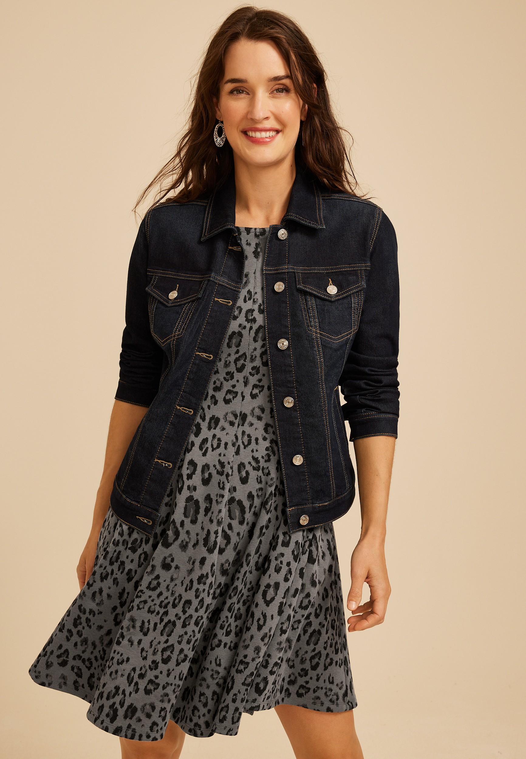 Pleated Animal Ponte Dress