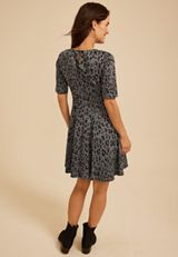 Pleated Animal Ponte Dress, C5296, small