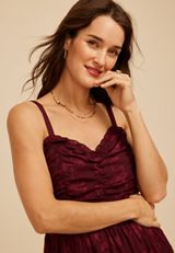 Bare Ruched Bodice Burnout Midi Dress, C7923, small
