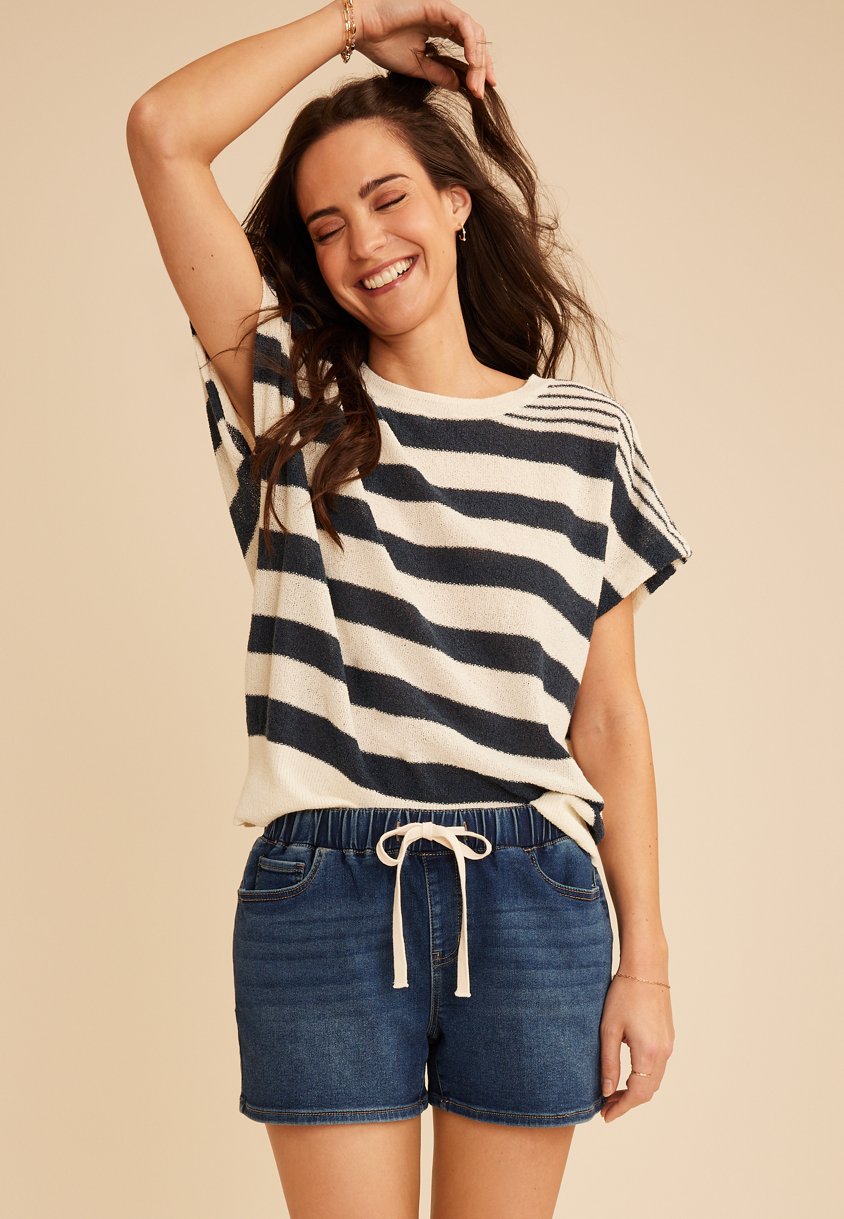 Project Indigo High Rise Soft Tie Waist 3in Short, C258, large