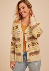 Southwest Fair Isle Toggle Cardigan, C5883, small