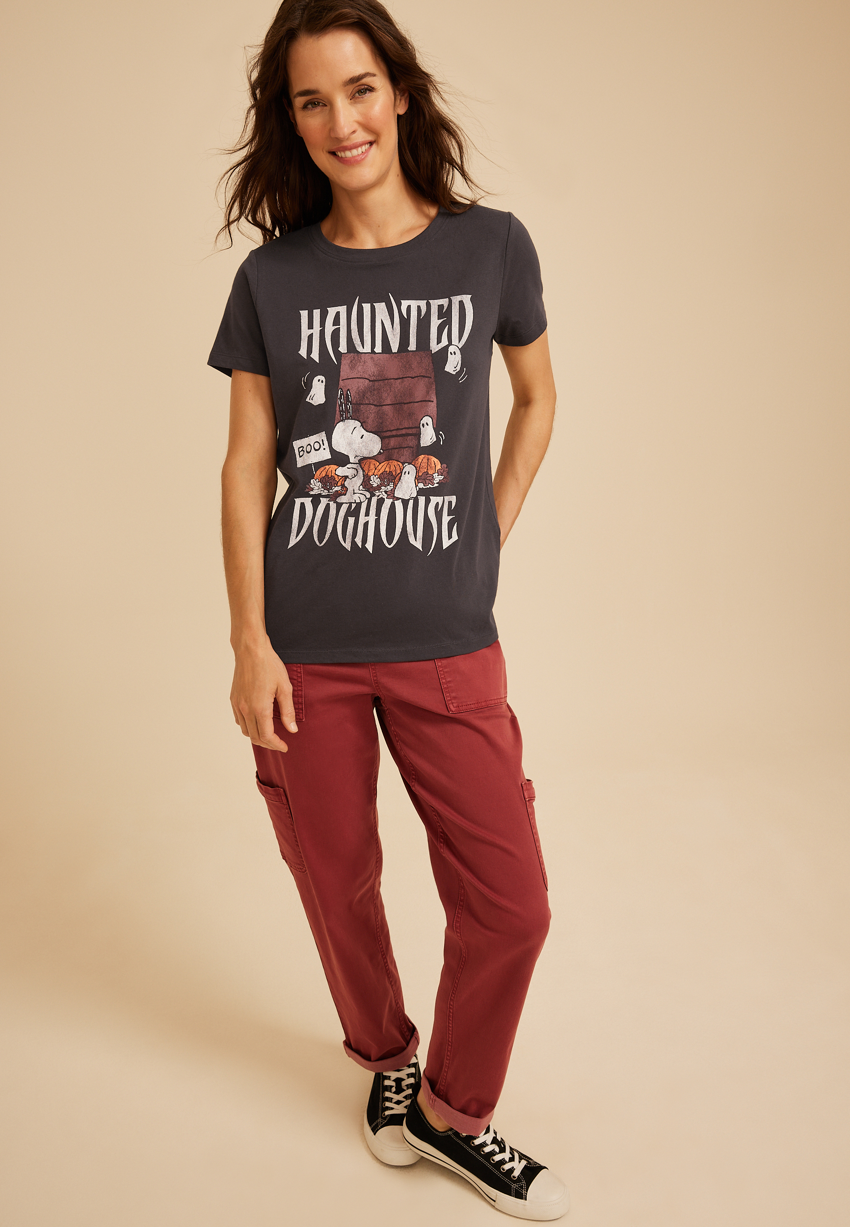 Snoopy Haunted Doghouse Classic Fit Graphic Tee, C106, large
