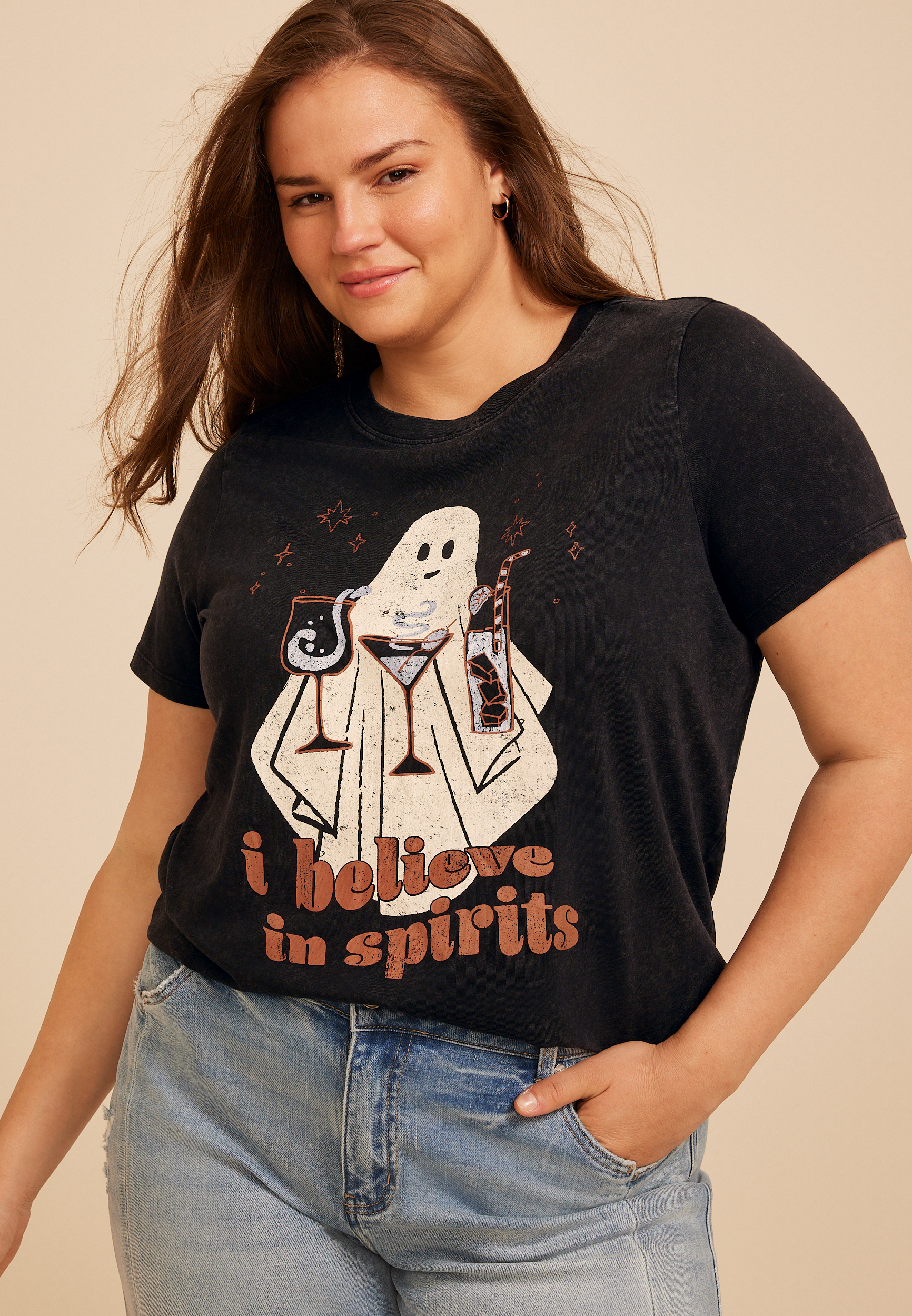 Plus Size I Believe In Spirits Classic Fit Graphic Tee