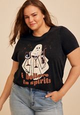 Plus Size I Believe In Spirits Classic Fit Graphic Tee, C106, small