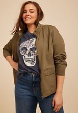 Plus Size Floral Skull Vintage Fit Graphic Tee, C106, small