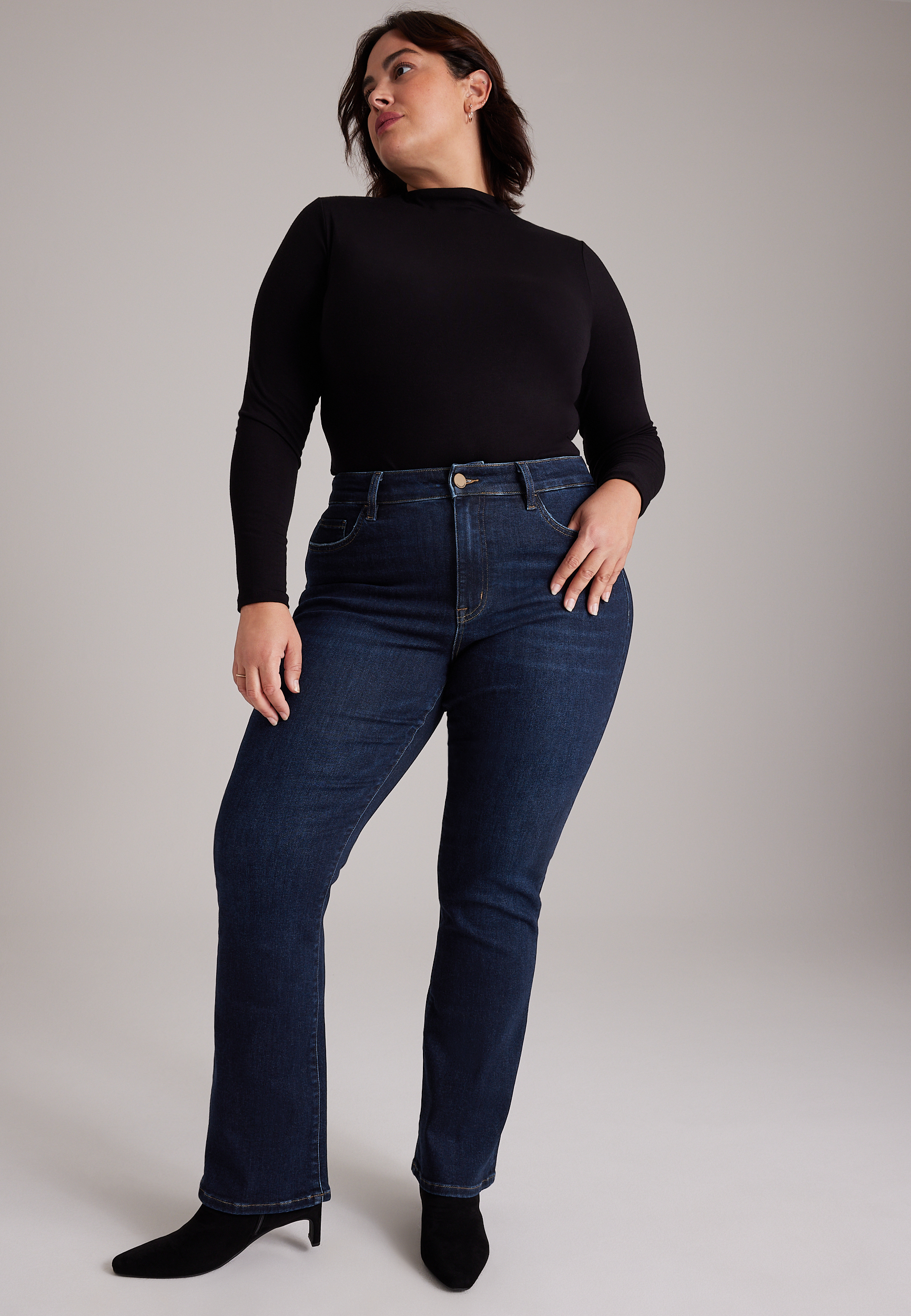Plus Size Flying Monkey™ High Rise Slim Boot Jean, C258, large