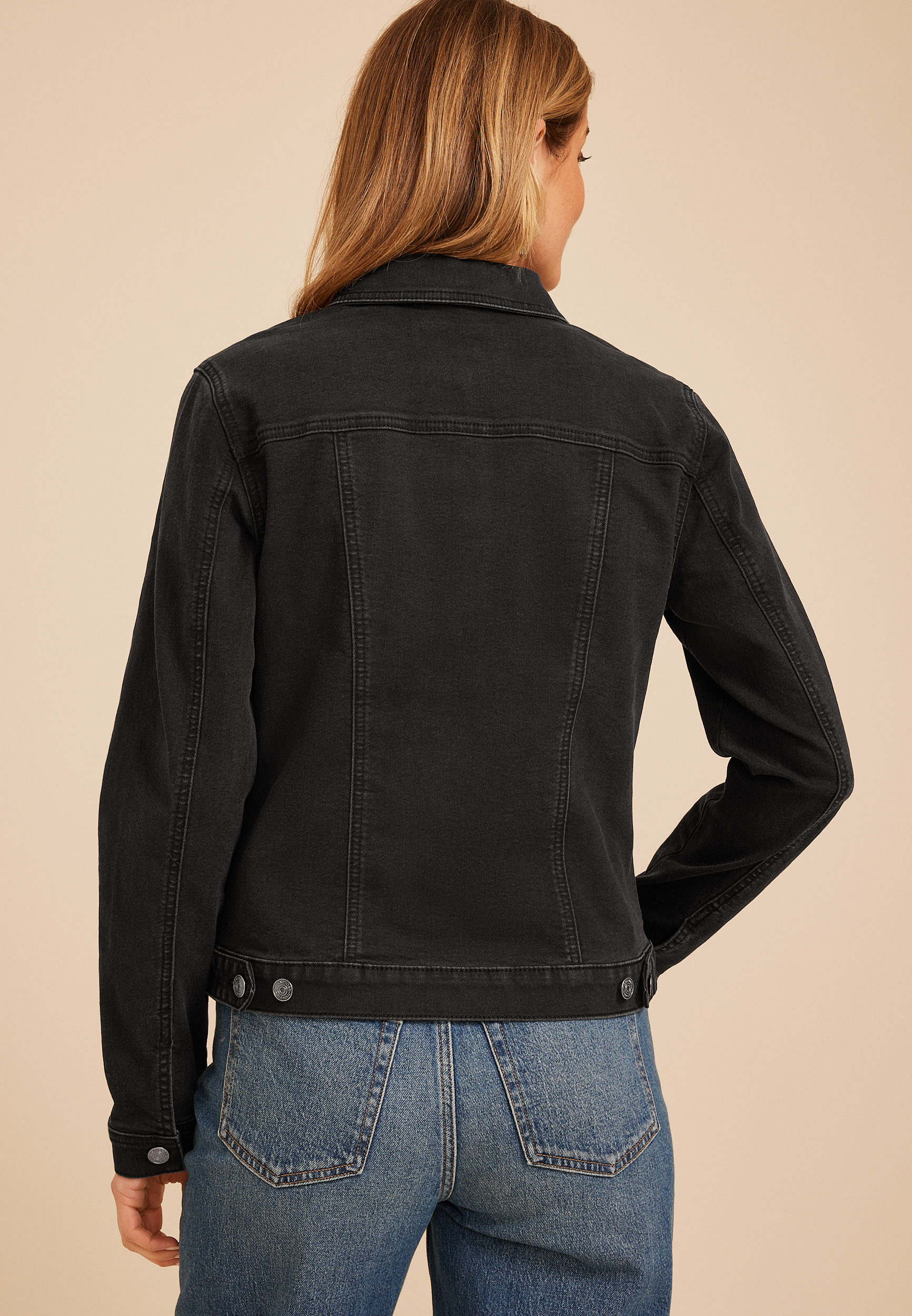 Black Denim Jacket, C106, large