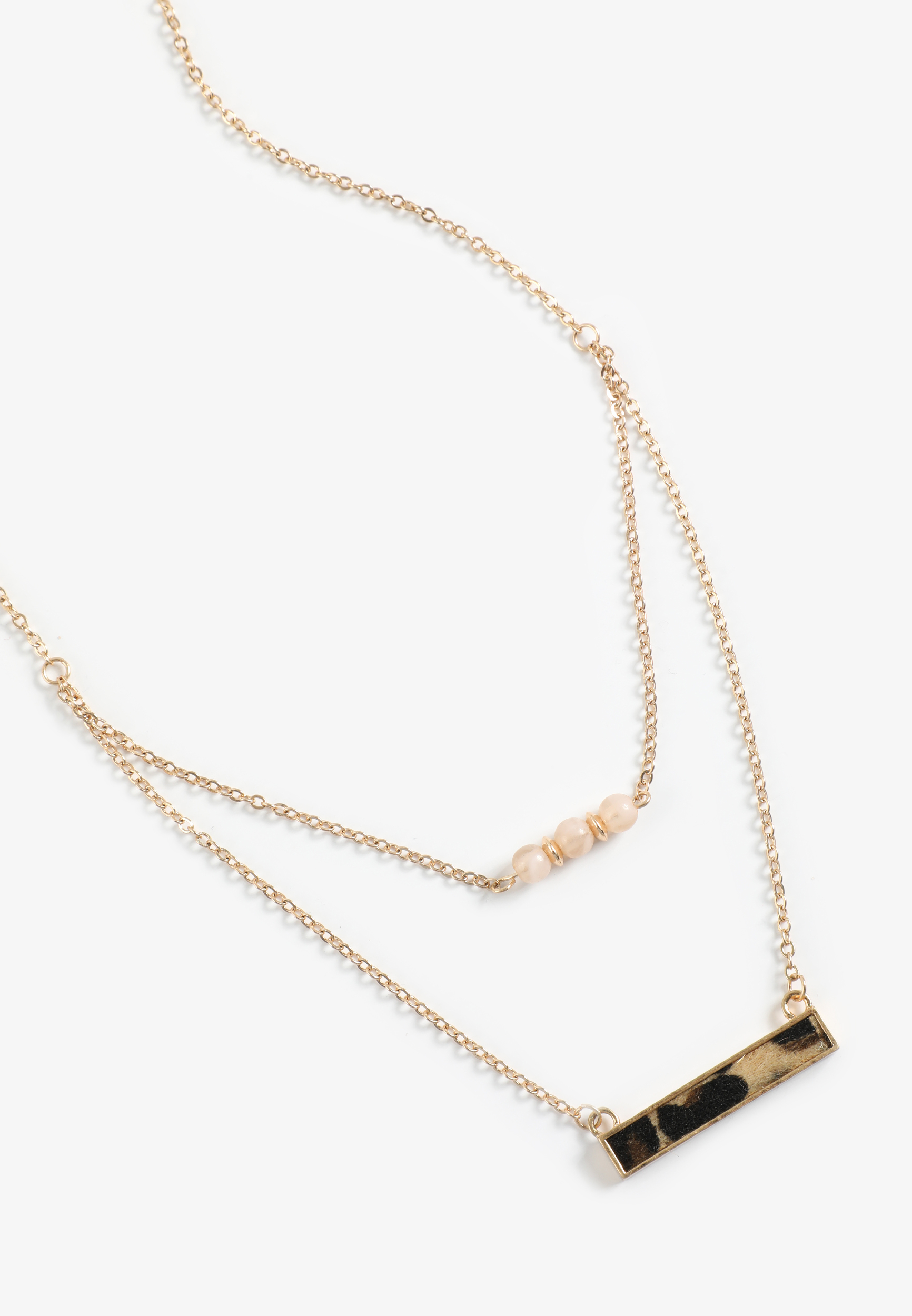 Reversible Animal Print Bar Layered Necklace
