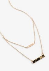 Reversible Animal Print Bar Layered Necklace, C605, small