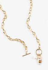 Pumpkin Latte Charm Toggle Necklace, C605, small
