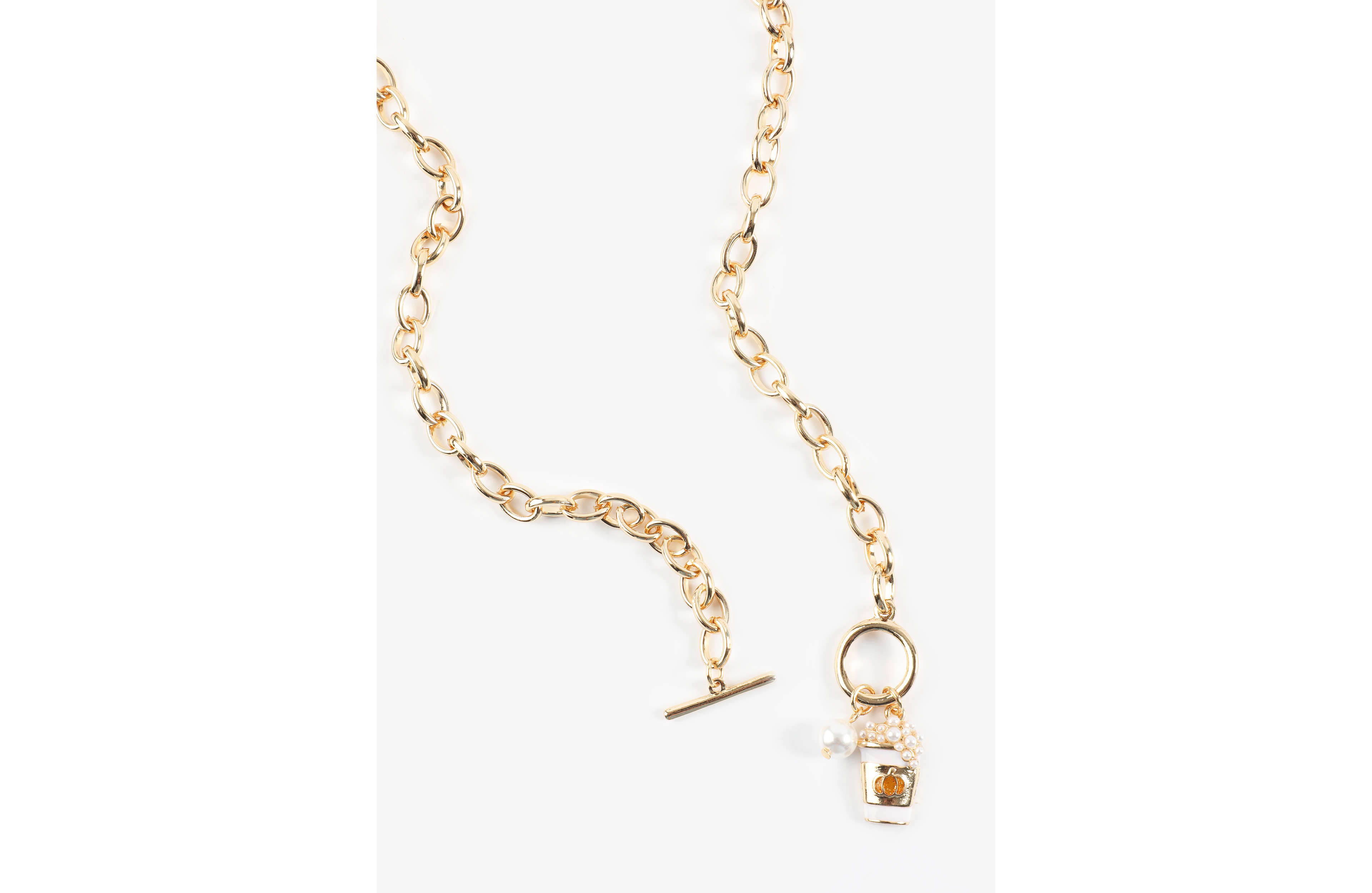 Pumpkin Latte Charm Toggle Necklace