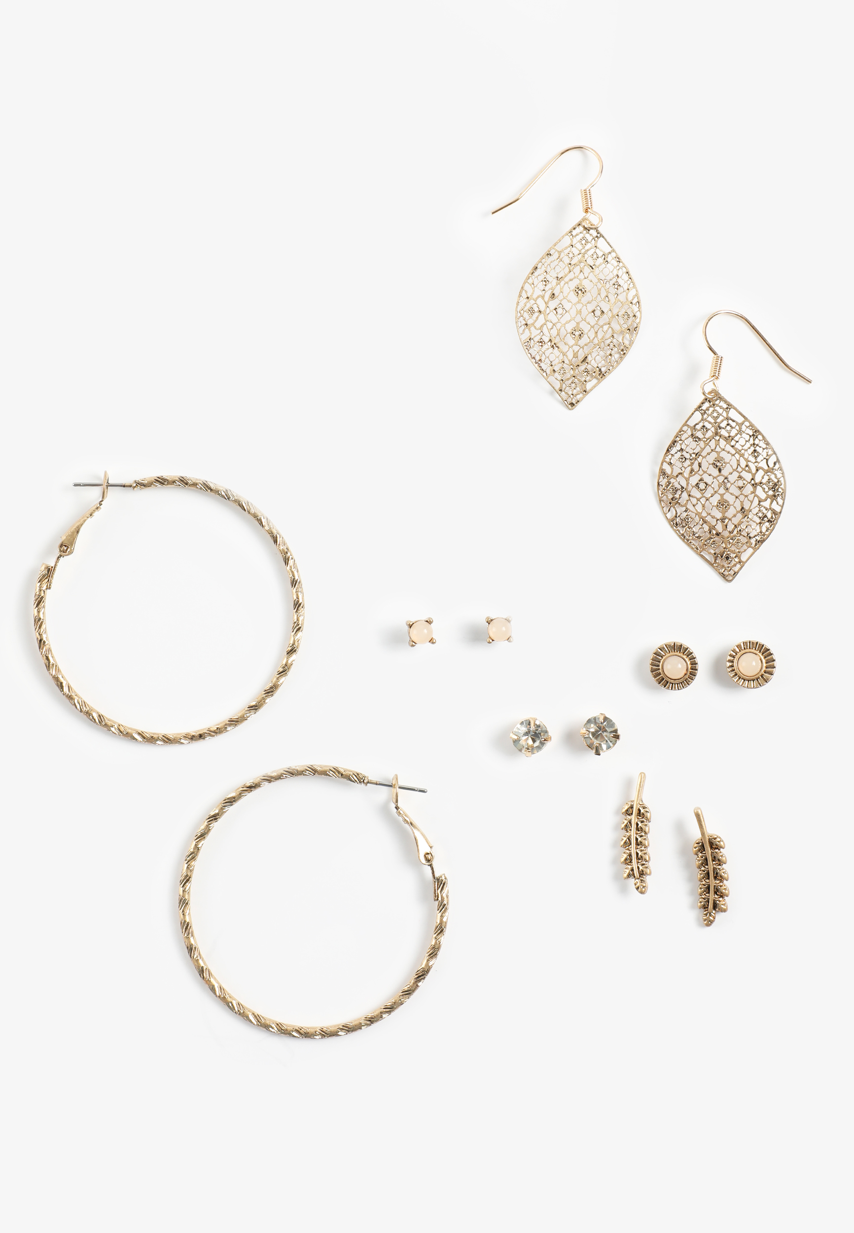 Gold Mixed Earring Set, C605, large