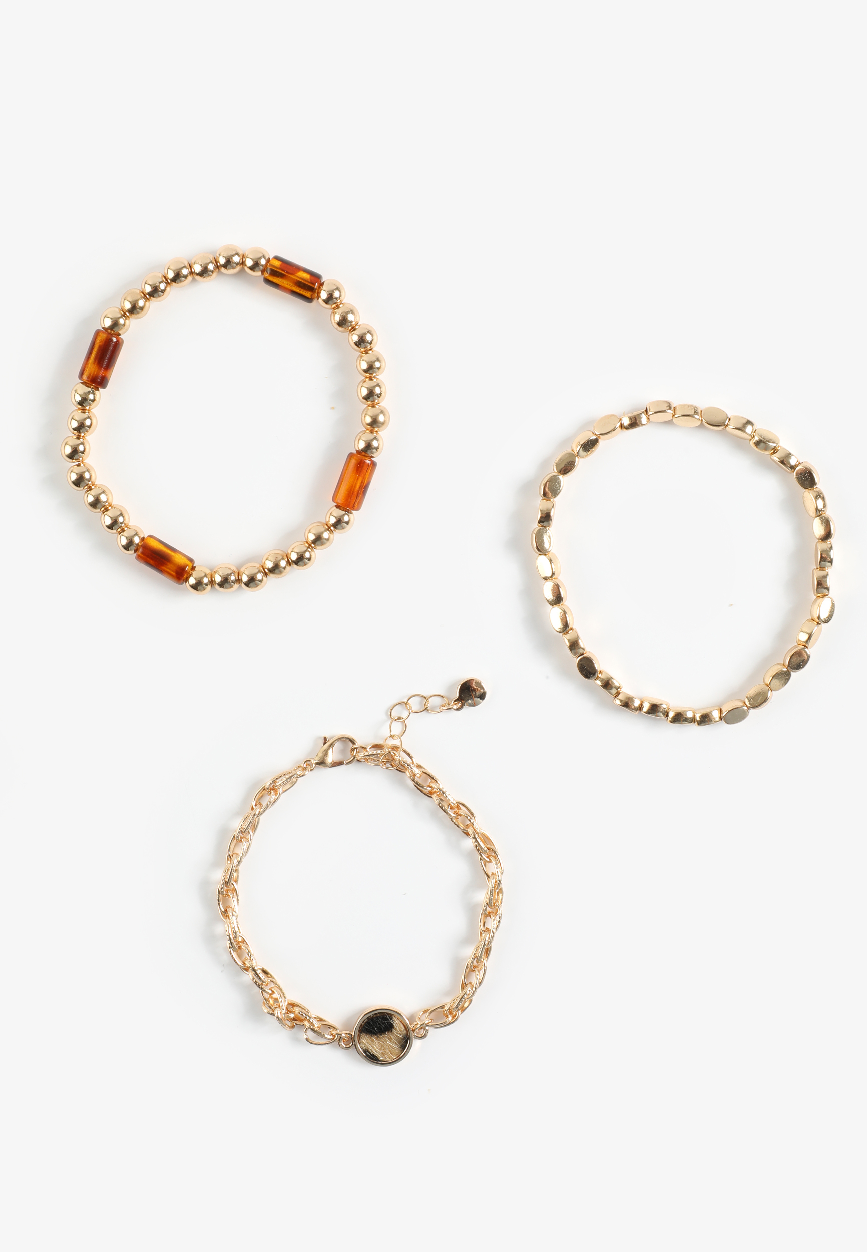 Gold And Tortoise Bracelet Set, C605, large