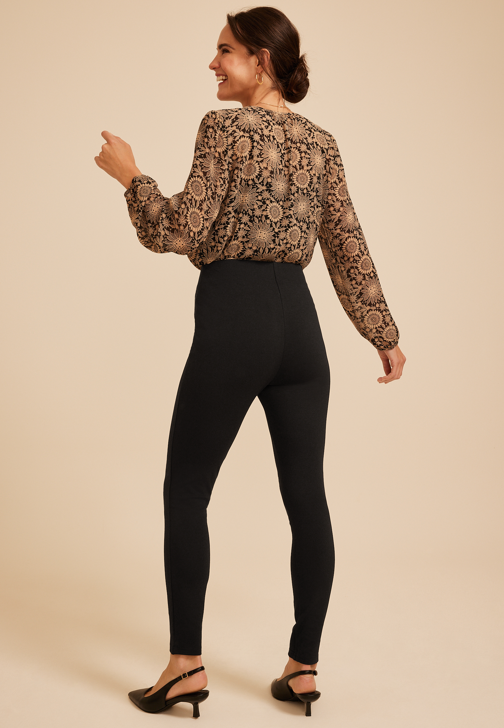 High Rise Pull On Ponte Skinny Pant, C106, large
