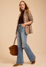 Animal Button Front Blazer, C5296, small
