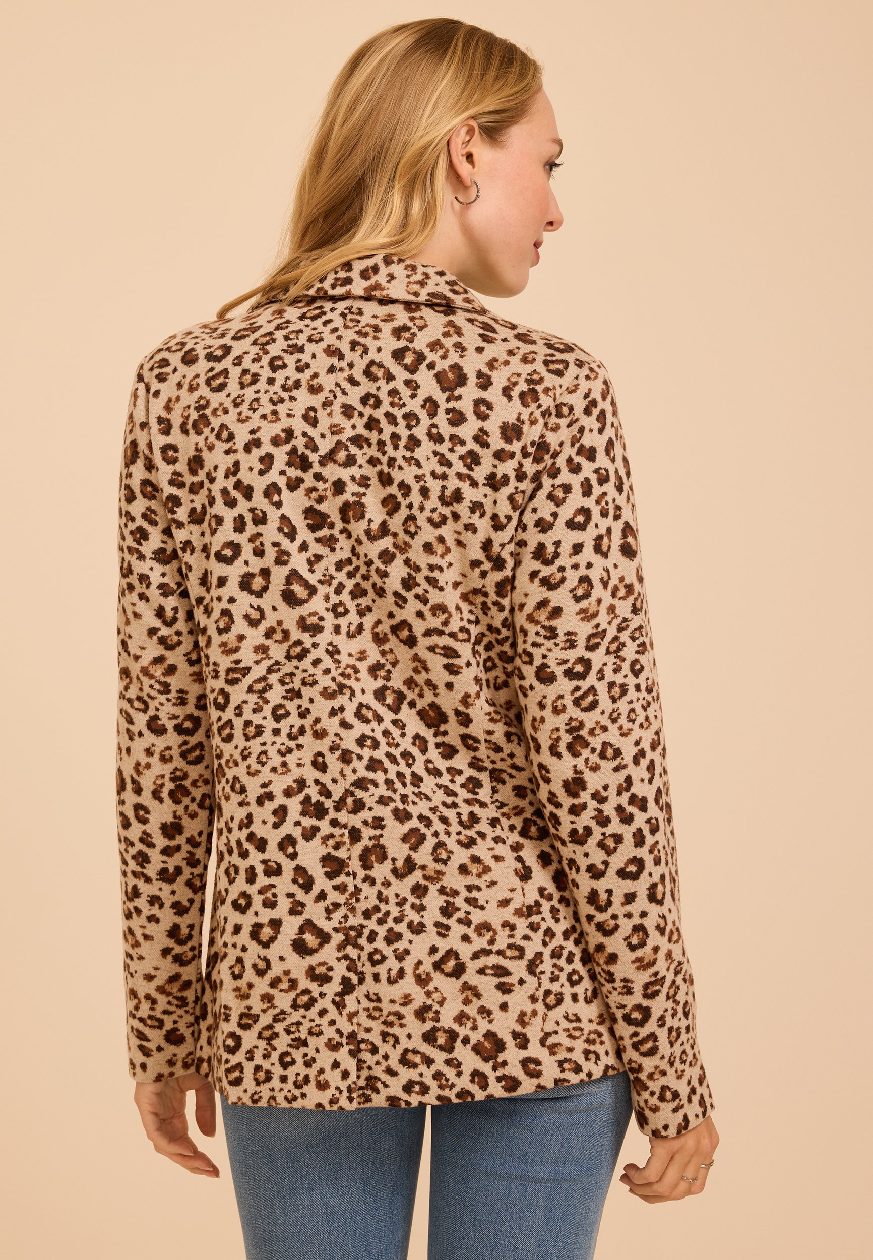 Animal Button Front Blazer, C5296, large