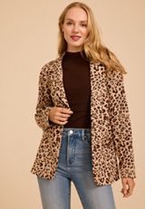 Animal Button Front Blazer, C5296, small