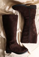 SuperCush Faux Suede Side Knot Tall Boots, COFFEE BEAN, small
